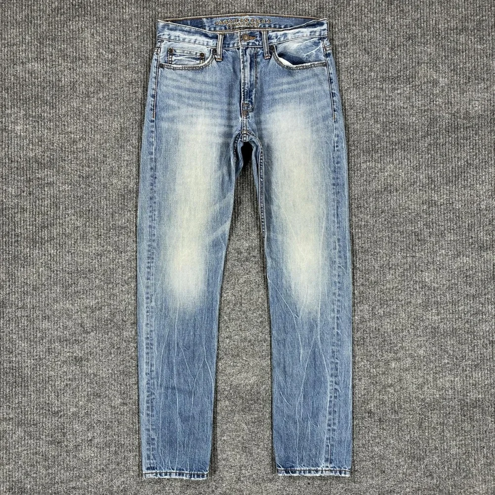 American Eagle Outfitters Jeans Mens 29x32 Light Wash Slim Skinny Distressed